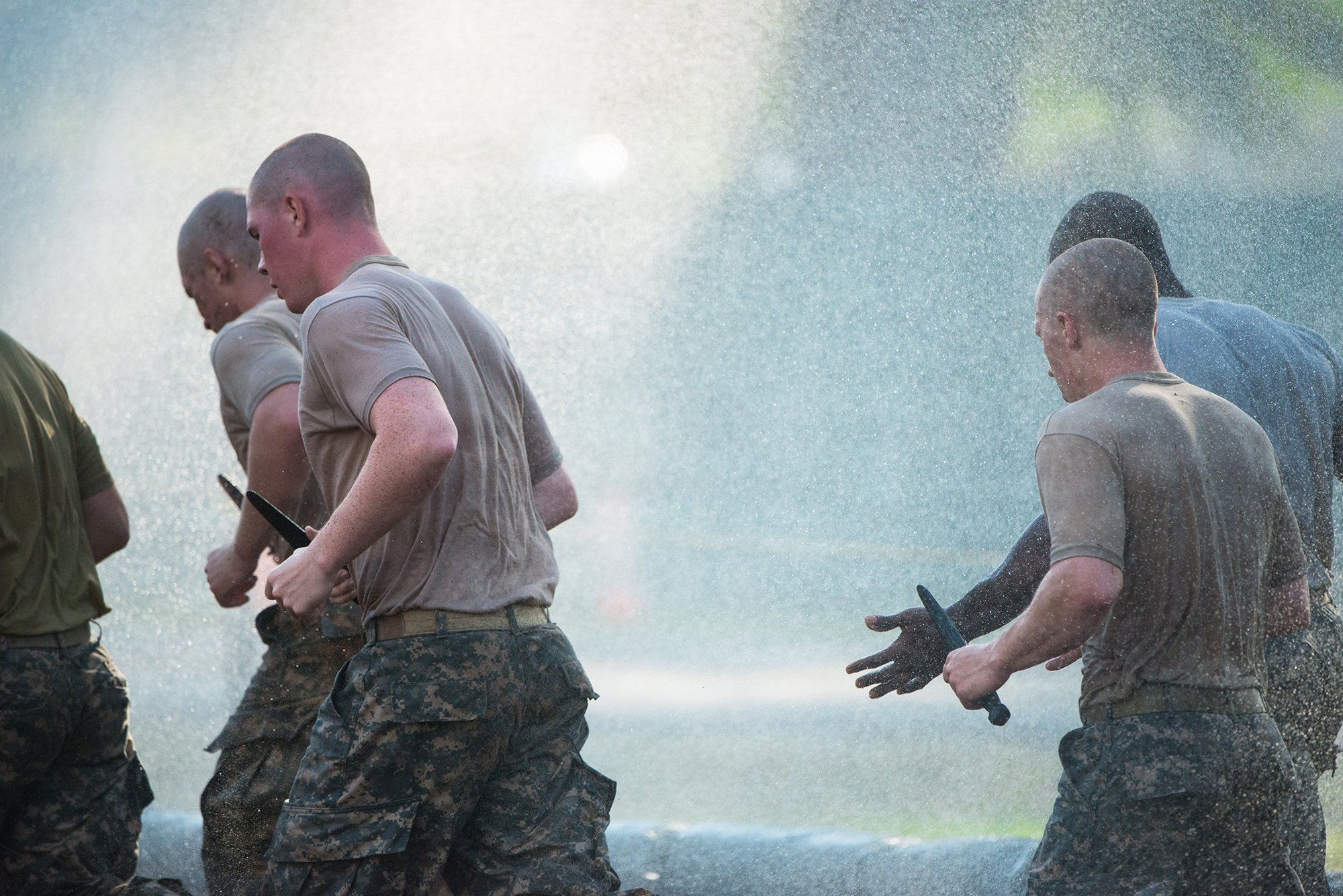 U.S. Army Ranger students conduct a 5-mile run during the Ranger Physical Assessment (RPA) at Camp Darby, July 25, 2016. The RPA served as the initial physical gate of the Ranger Assessment Phase (RAP), requiring students to complete a 5-mile run in 40 minutes or less, along with 49 push-ups, 59 sit-ups, and six chin-ups. (U.S. Army photo by Patrick A. Albright)