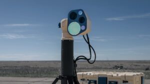 AIM Defence’s Fractl high-power laser effector.   (Photo: DroneShield)