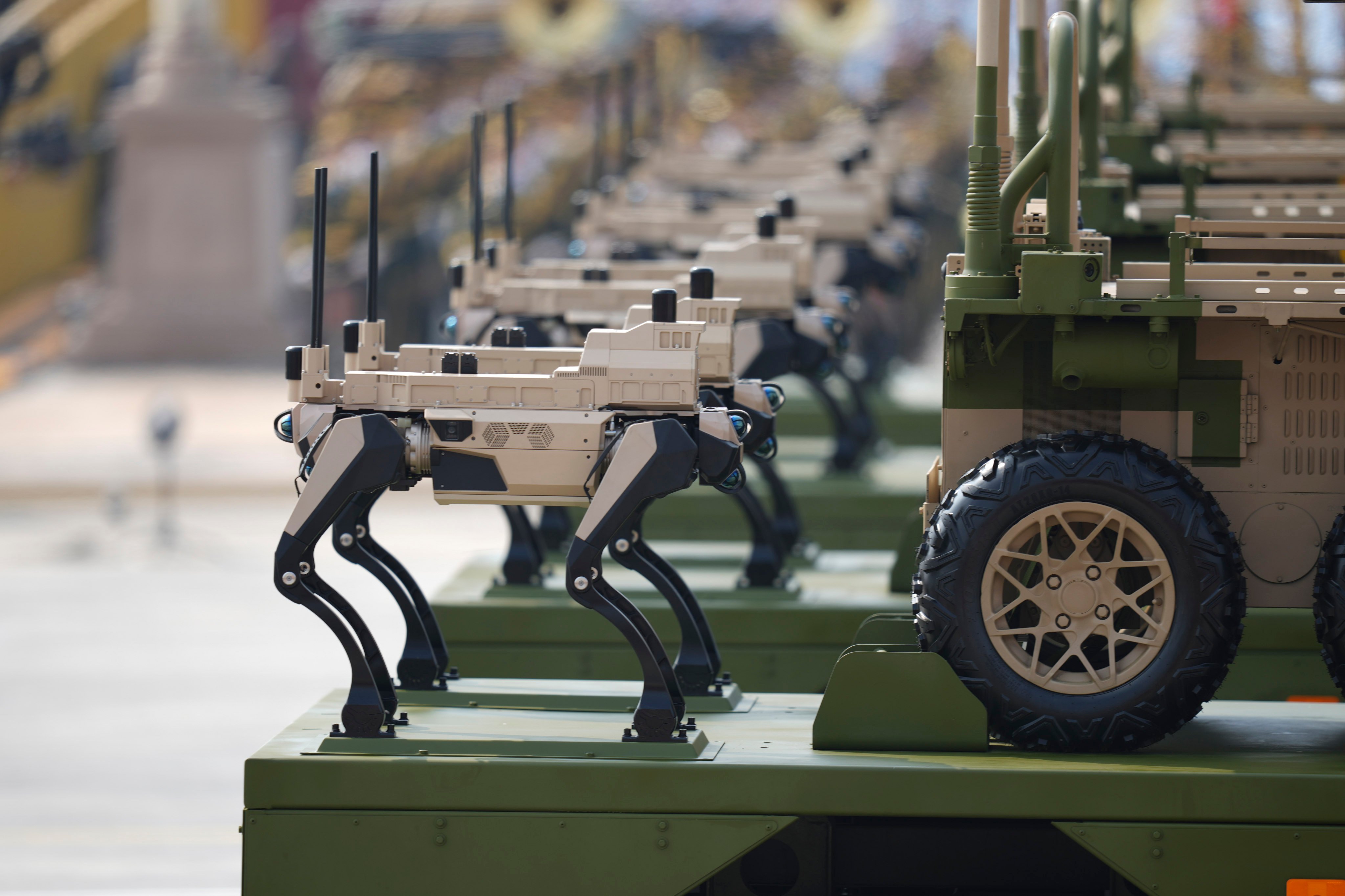 PLA unmanned ground systems robot dog and unmanned vehicle
