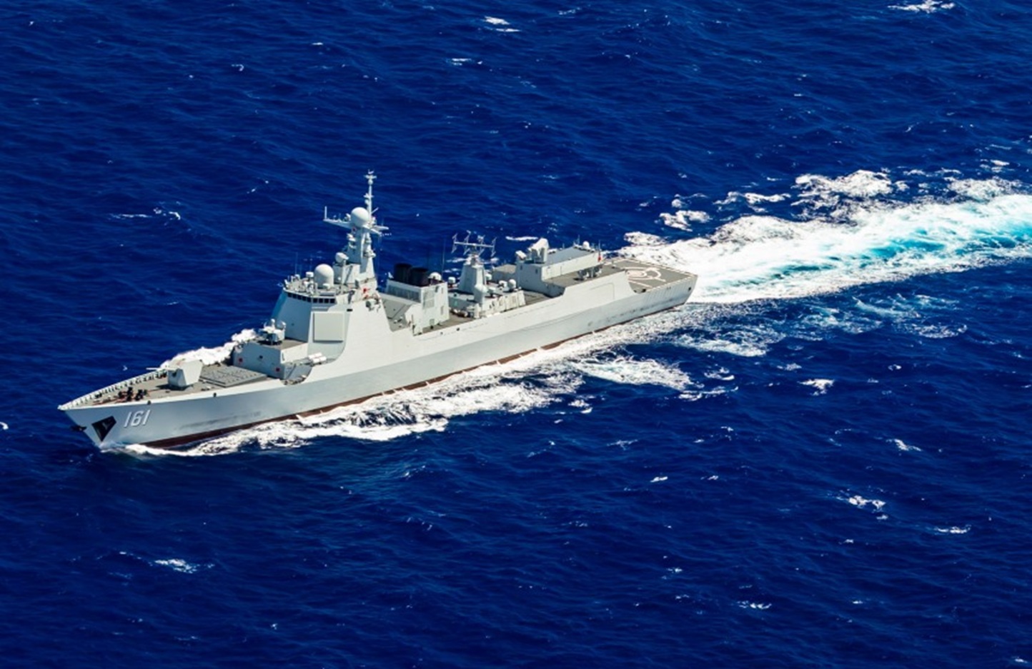 PLA Navy Type 052D guided missile destroyer at sea