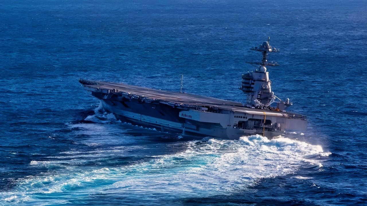 USS Gerald R. Ford on Combat Drills U.S. Navy