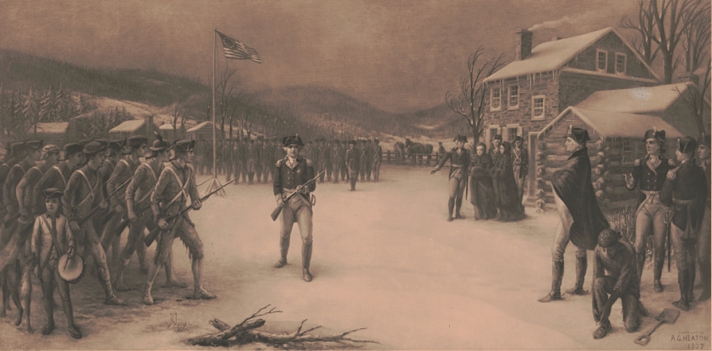Baron Steuben at Valley Forge, 1778. (Library of Congress)