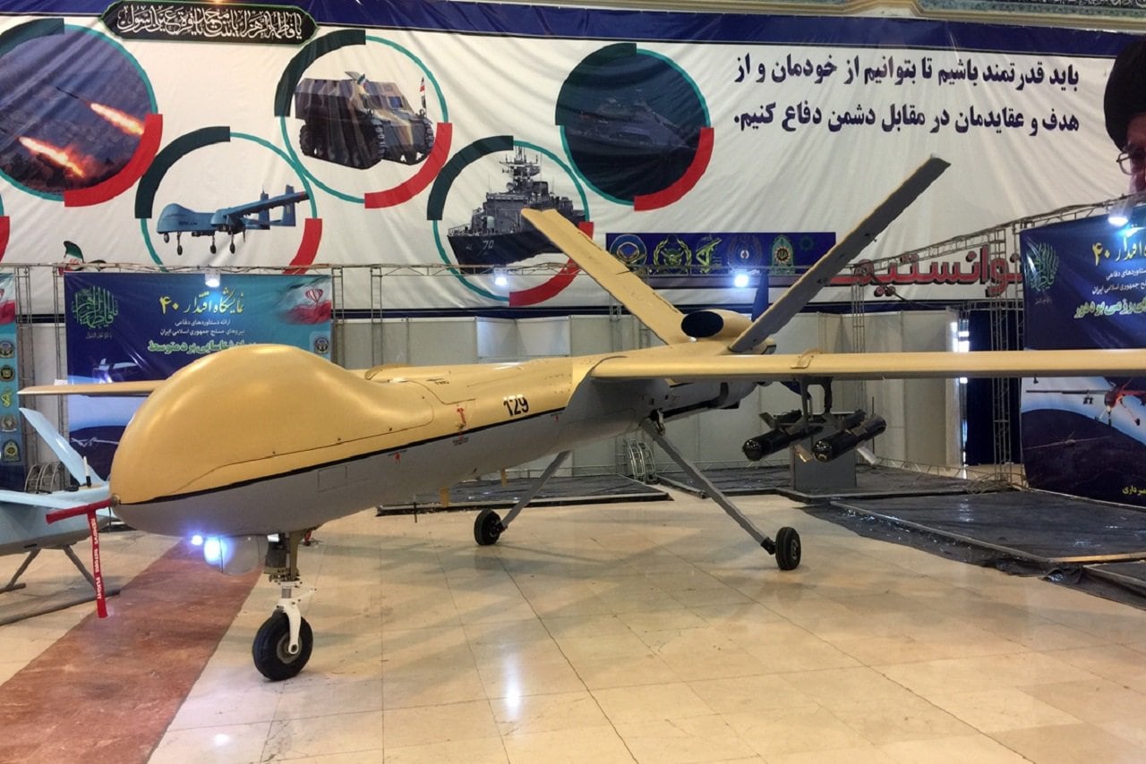 Iranian Mohajer armed reconnaissance UAV with Persian markings