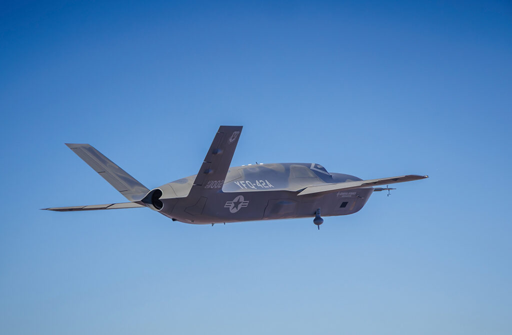 The U.S. Air Force awarded GA-ASI a production contract for its CCA, now known as FQ-42A, in June 2026. [GA-ASI]