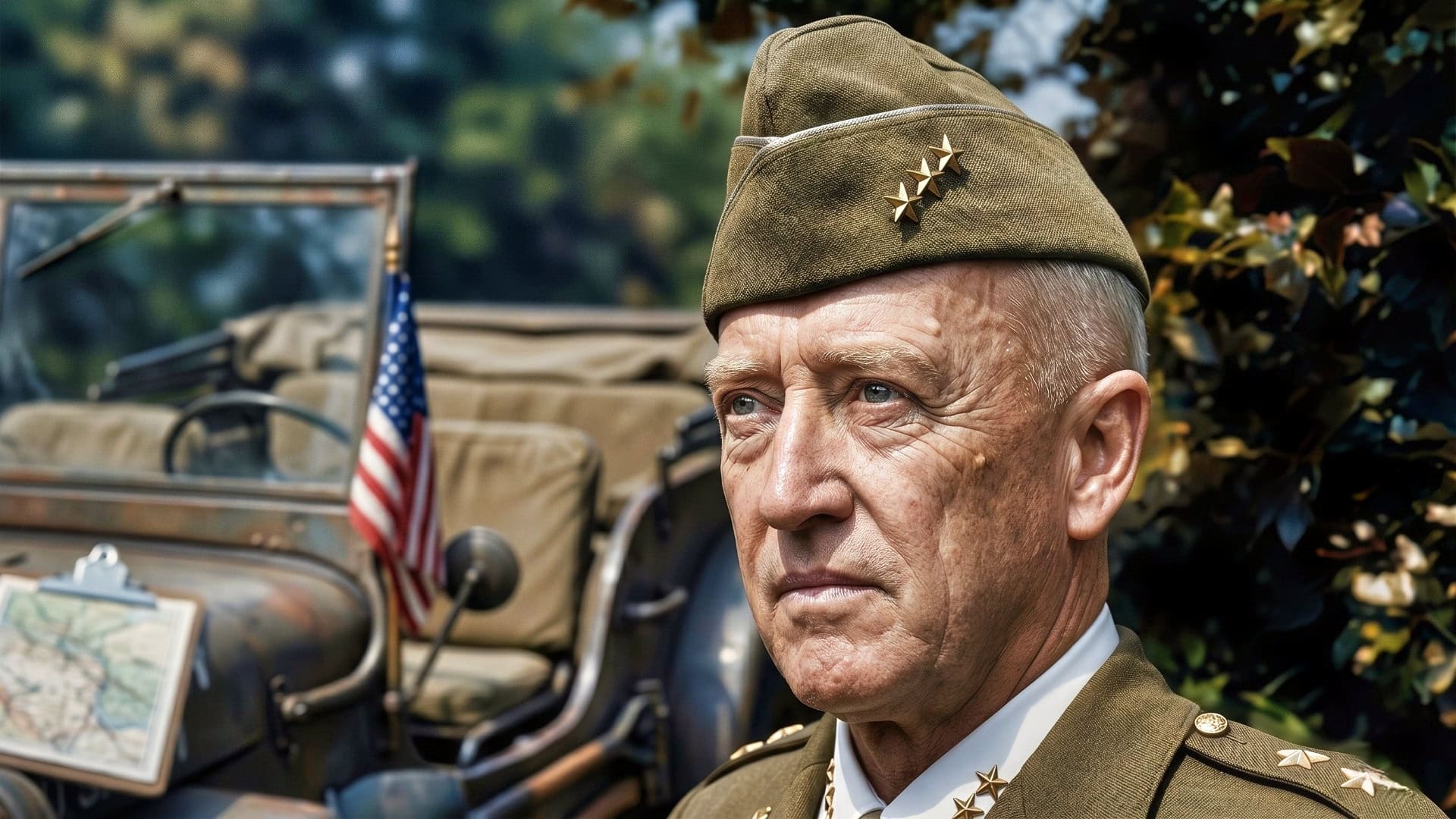 General George S. Patton Near Jeep