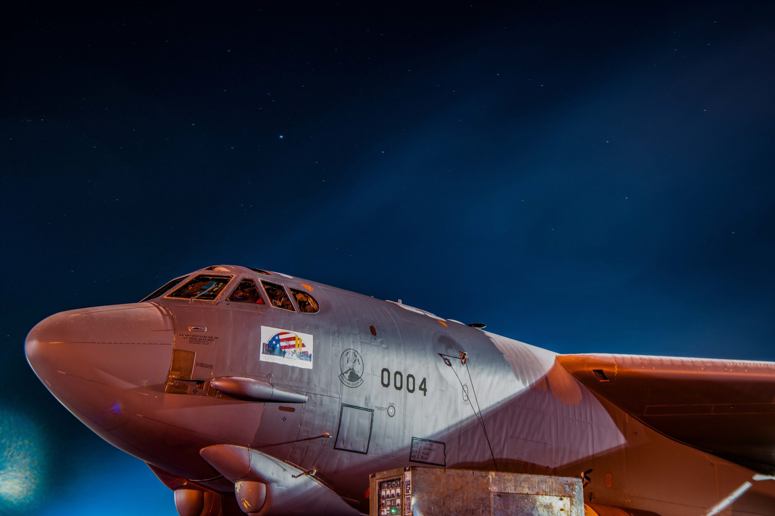 A 23rd Bomb Squadron B-52H Stratofortress is prepared for launch Oct. 26, 2022, at Minot Air Force Base, North Dakota. In a conventional conflict, the B-52 can perform strategic attack, close-air support, air interdiction, offensive counter-air and maritime operations. (U.S. Air Force photo by Senior Airman Michael A. Richmond)