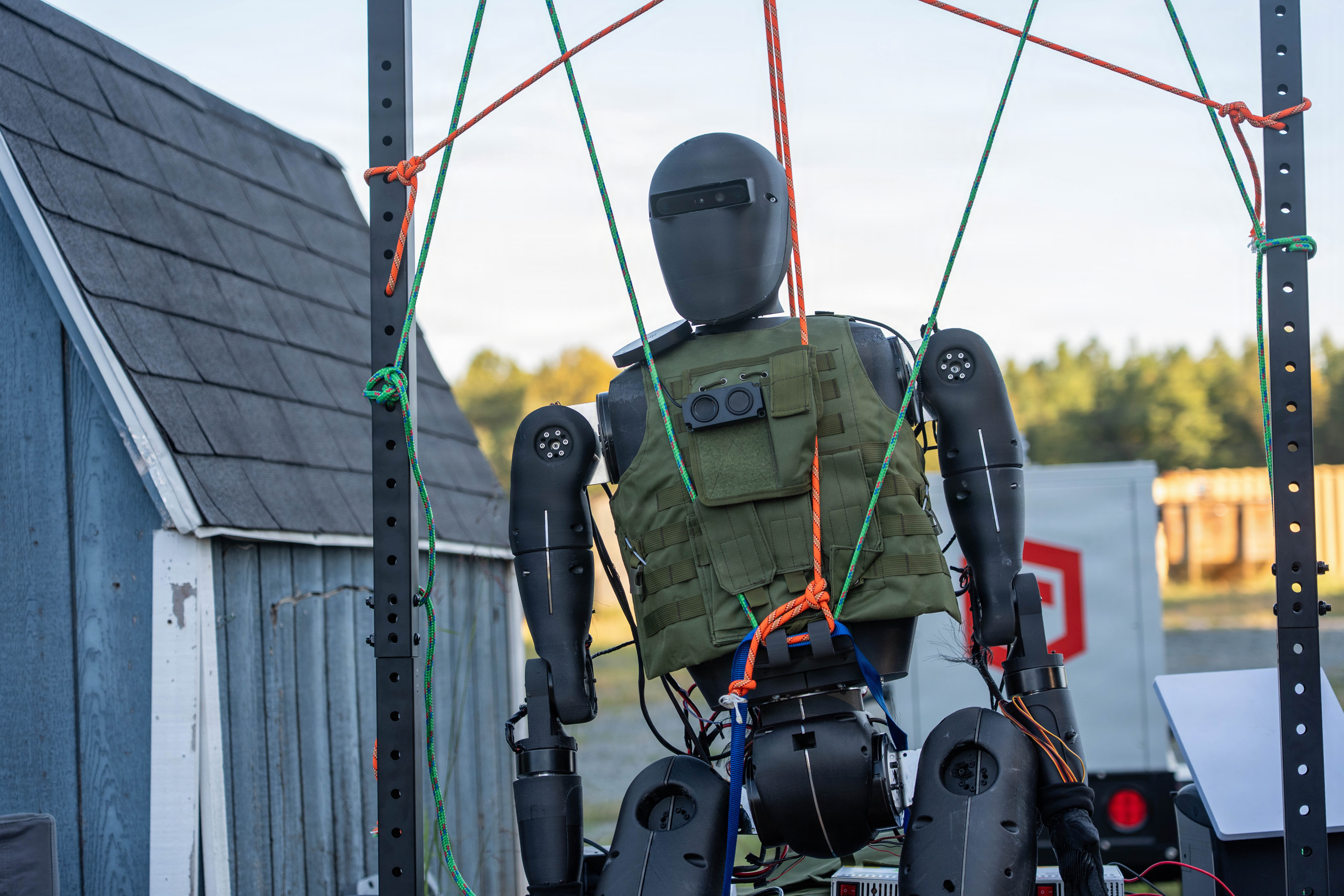 Companies compete in the U.S. Army's xTechHumanoid finals at Marine Corps Base Quantico, Virginia, on Sept. 10, 2026. (Connor Taggert/U.S. Army)