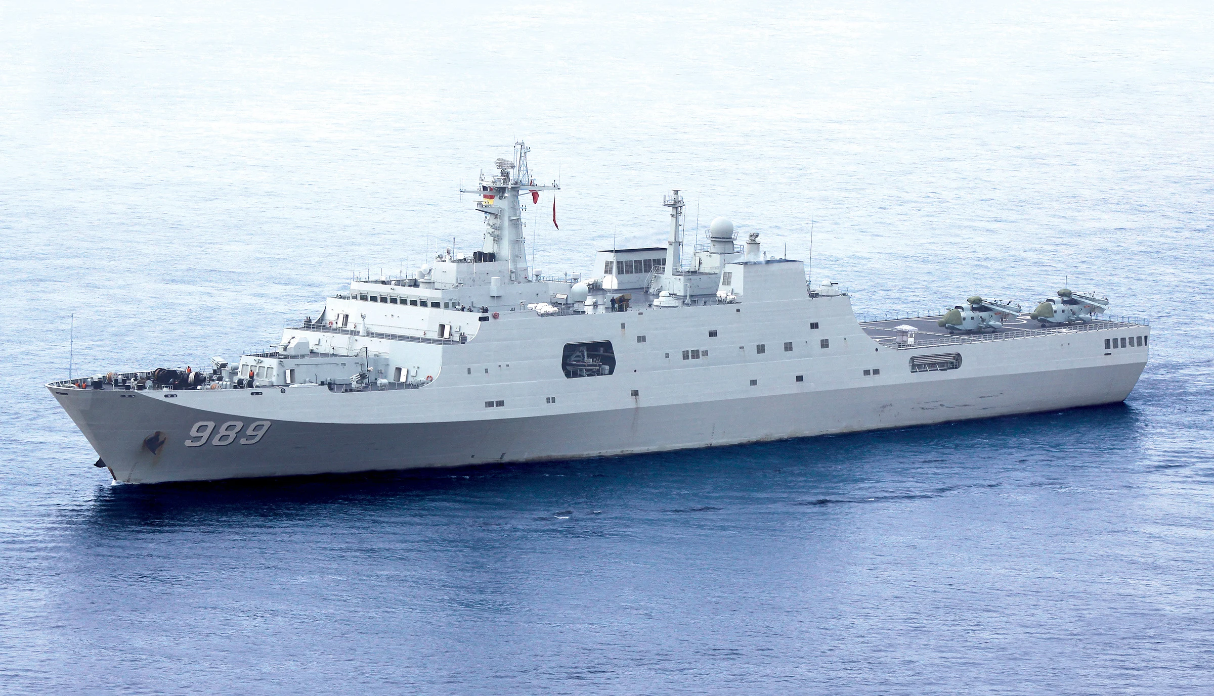 PLA Navy Type 071 amphibious transport dock underway