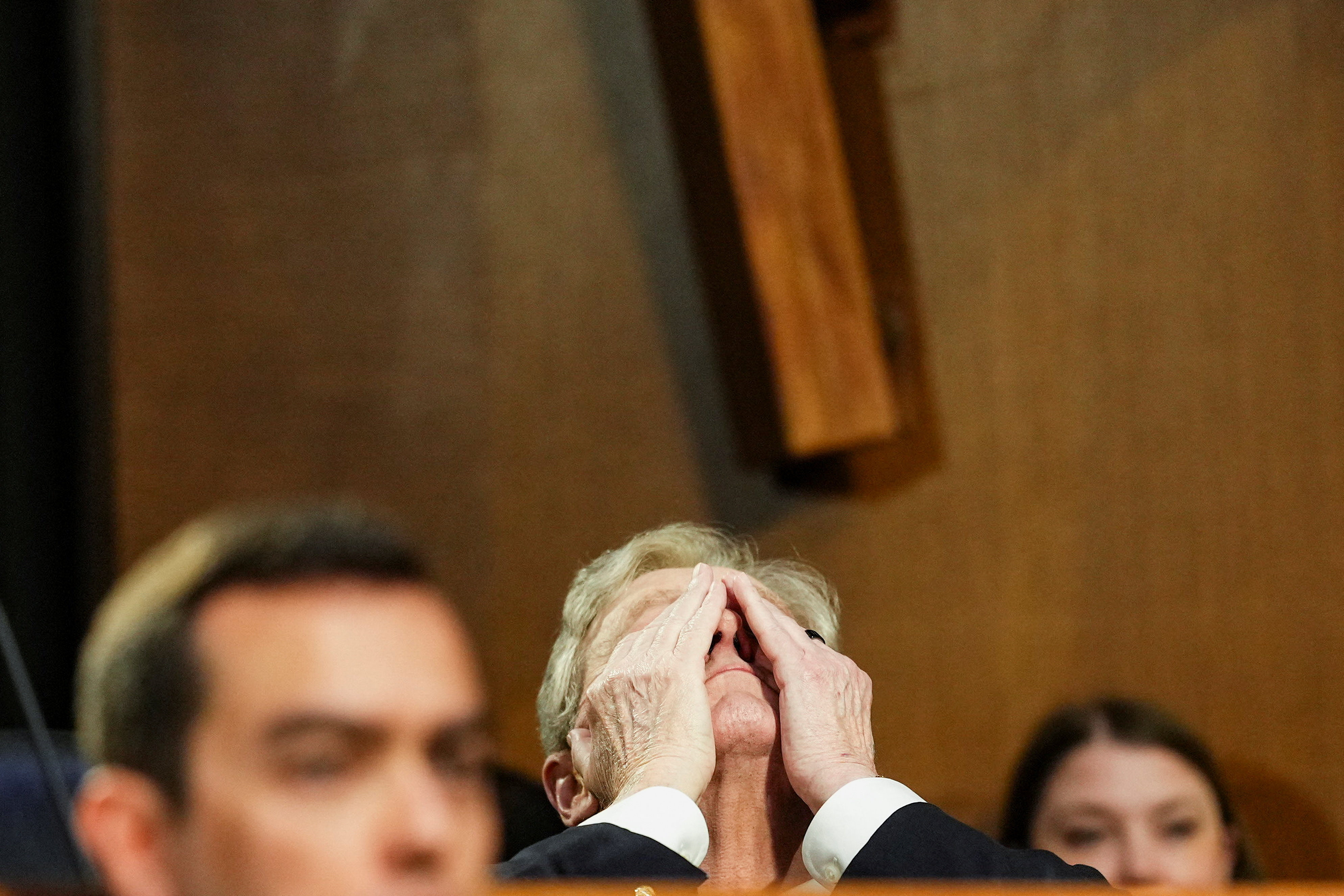Senator John Kennedy, R-La., reacts during a Senate Appropriations Committee hearing on President Donald Trump's supplemental funding request for the Department of Defense on July 21, 2026. (Eric Lee/Reuters)