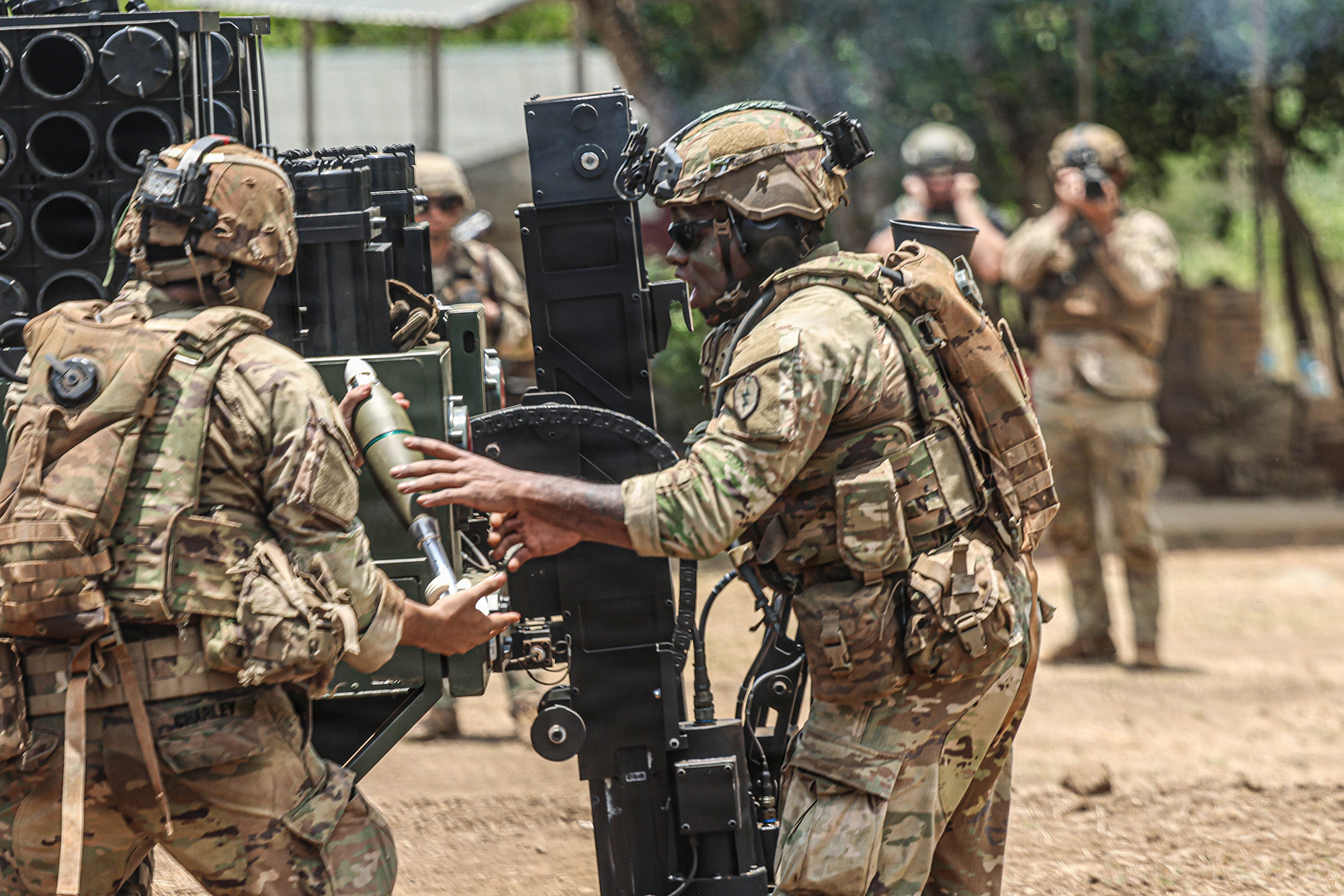 U.S. Soldiers with Multi-Purpose Company, 2nd Battalion, 35th Infantry Regiment, 25th Infantry Division, fire an 81mm Scorpion Autonomous Engagement System during a live-fire event as part of Exercise Balikatan 2026 at Fort Magsaysay, Philippines, April 24, 2026. Balikatan is a longstanding annual exercise between the Armed Forces of the Philippines and U.S. military that represents the strength of our alliance, improves our capable combined force, and demonstrates our commitment to regional peace and prosperity.