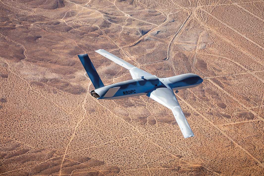 A s part of flight demonstrations in spring 2026, GA-ASI and the U.S. Air Force paired an F-35 Lightning II fighter with a GA-ASI CCA surrogate (MQ-20 Avenger), highlighting the future of collaborative air combat missions. [GA-ASI]