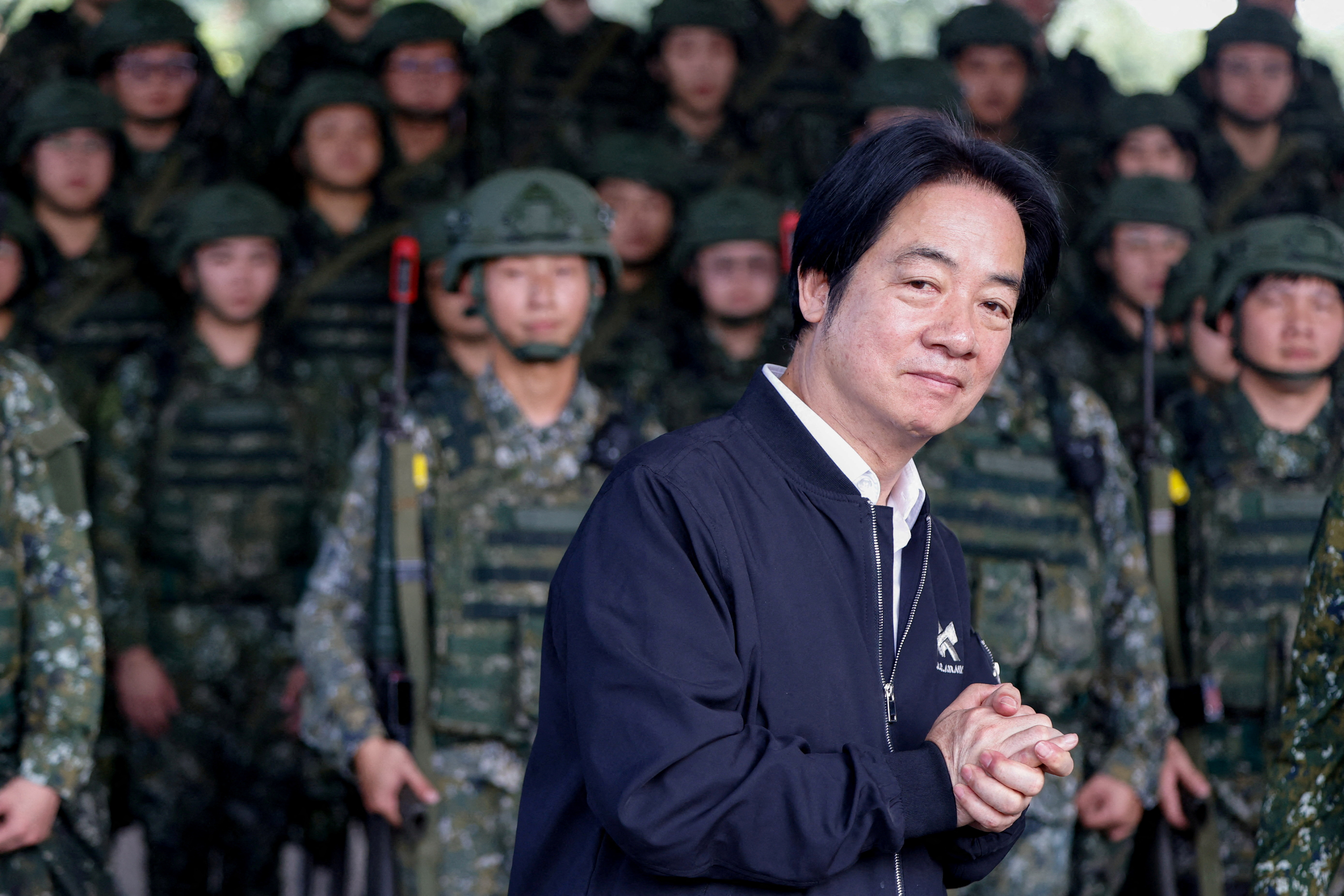 Taiwan President Lai Ching-te delivers a speech at Loung Te Industrial Parks Service Center in Yilan, Taiwan, Dec 2, 2025. (Ann Wang/Reuters)