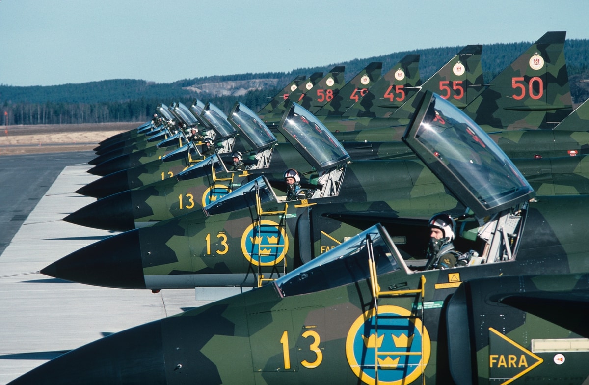 Saab Fighters. Image Credit: Creative Commons. 