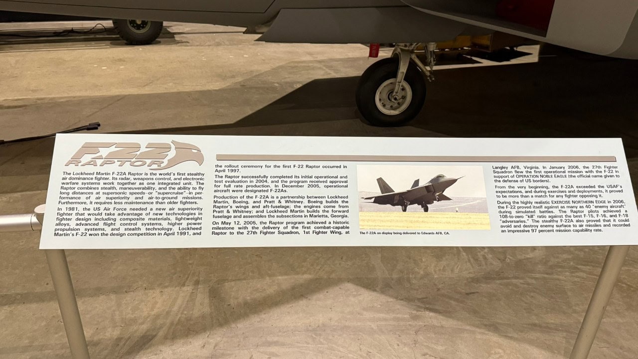 F-22 Raptor Exhibit Explainer 19FortyFive Photo