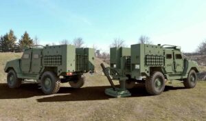 CSG Group at MSPO 2026: Patriot 4x4 vehicles with a mobile mortar system. (Photo Excalibur Army) 