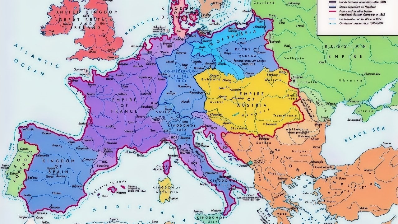 Map of Napoleon's Empire