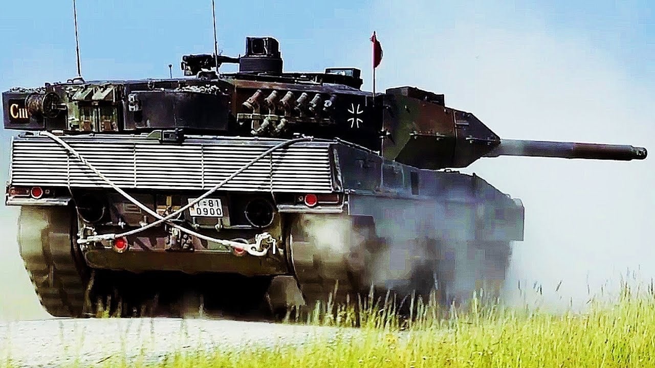 German Leopard 2 tank representing NATO European defence commitments