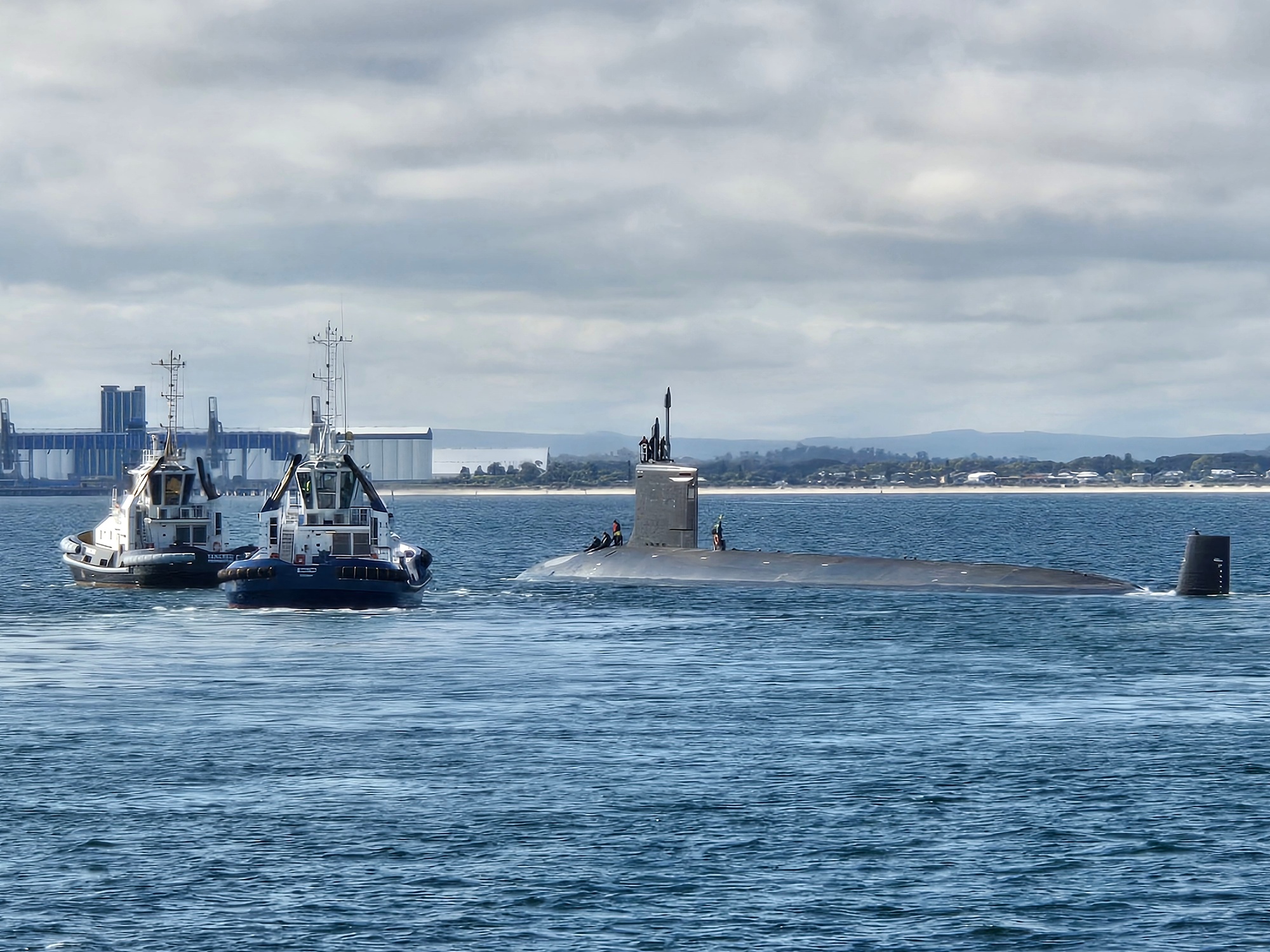 US Navy Virginia-class submarine USS Hawaii at HMAS Stirling Western Australia under AUKUS