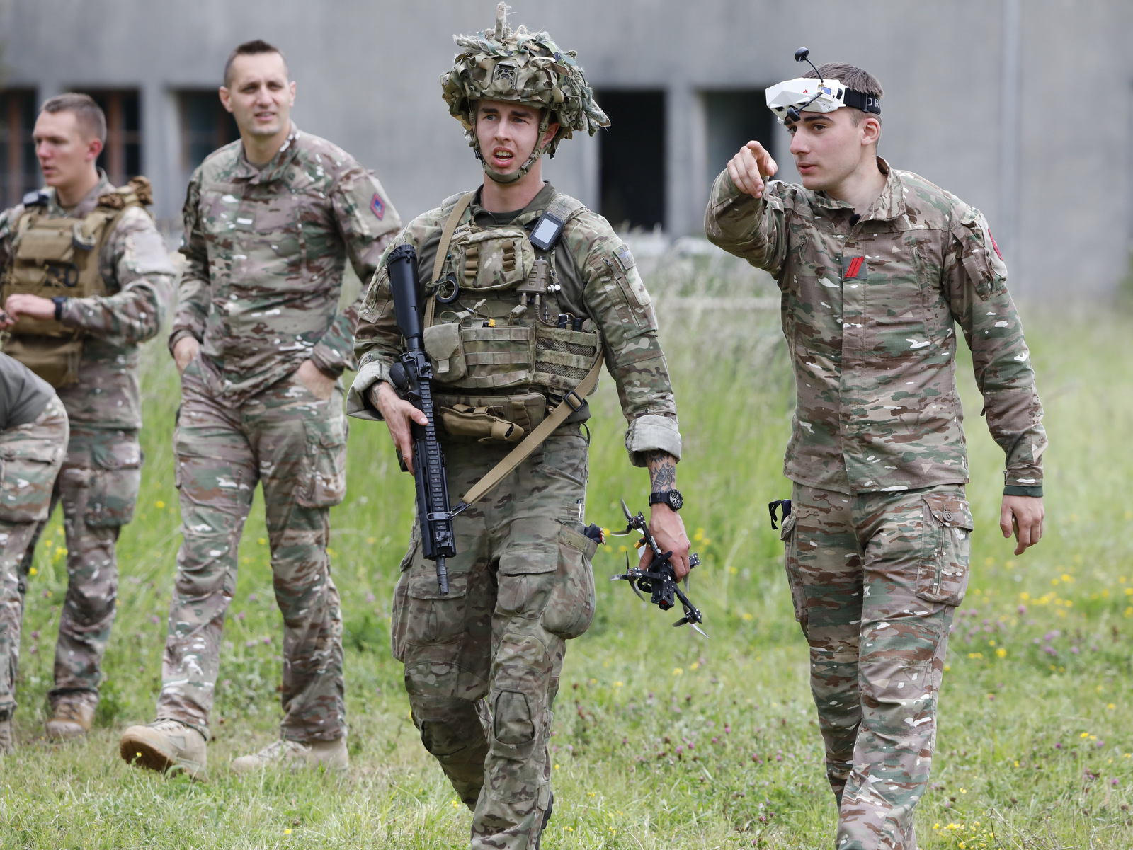 A Danish soldier participating in the International Drone Challenge receives instructions from a French arbiter at Chaumont-Semoutiers Airbase in France on May 20, 2026. (Rudy Ruitenberg/staff)
