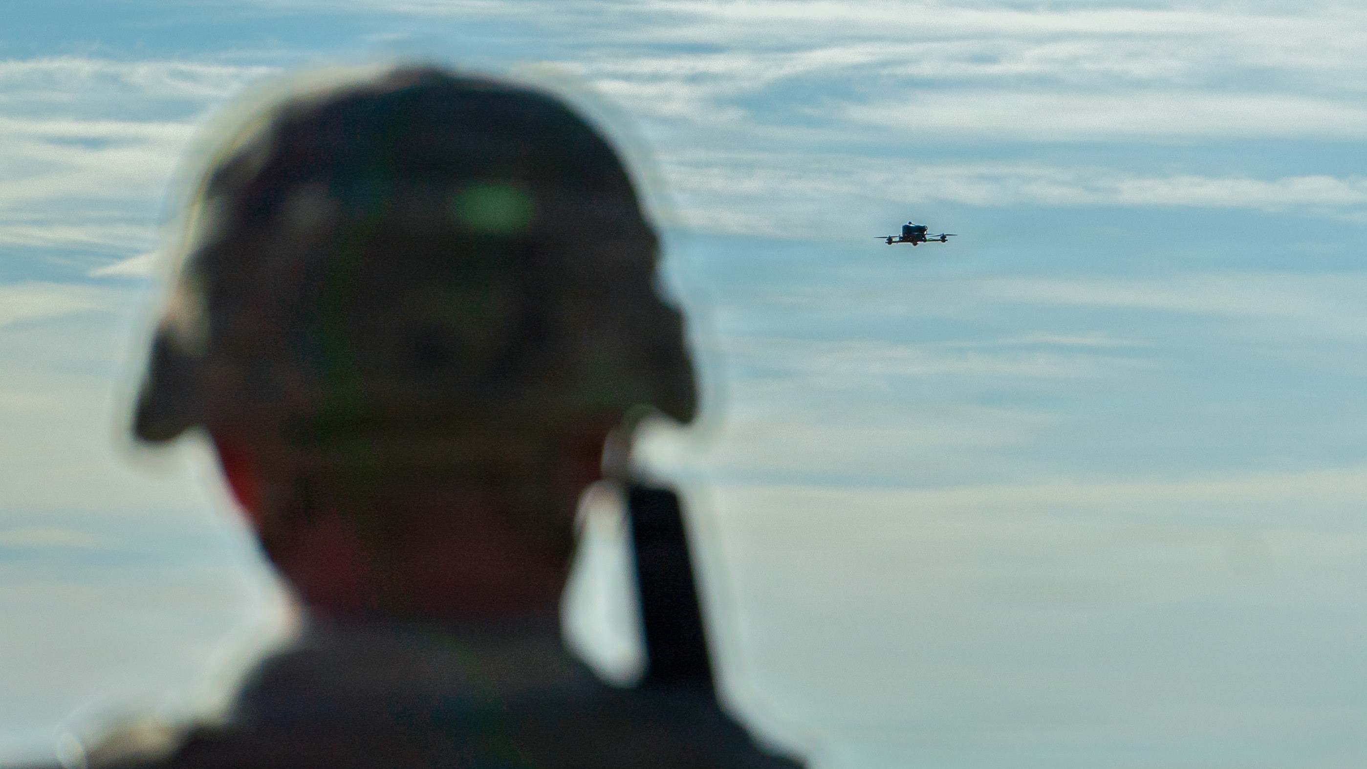 U.S. Army Sgt. Jimmy McCain, with the 114th Aviation Regiment, assigned to Joint Task Force-Southern Border, aims the Wingman and Pitbull Counter-small Unmanned Aerial System (C-sUAS) toward a drone during a joint training exercise at Fort Bliss, Texas, April 9, 2026. Soldiers and U.S. Customs and Border Protection (CBP) agents participated in the event to enhance familiarity with drone capabilities and counter C-sUAS technology in support of ongoing operations along the U.S.-Mexico border. U.S. Northern Command is working side-by-side with the Department of Homeland Security and the CBP within narrowly defined authorities to provide unique military capabilities to protect the territorial integrity of the U.S. southern border. (Dept. of War photo by Mass Communication Specialist 1st Class Melvin J. Gonzalvo)