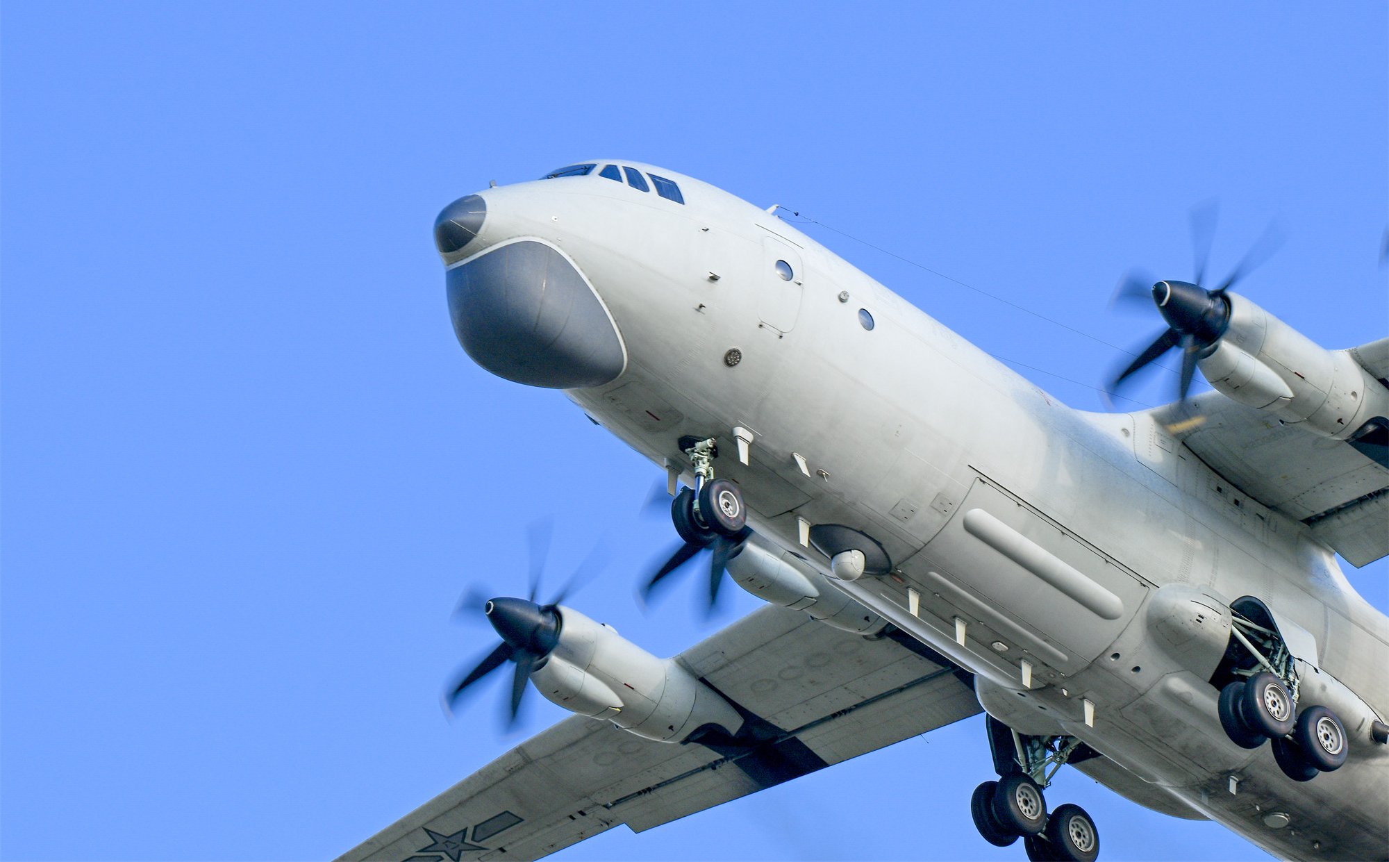 Chinese Y-8 anti-submarine patrol aircraft during a training flight.