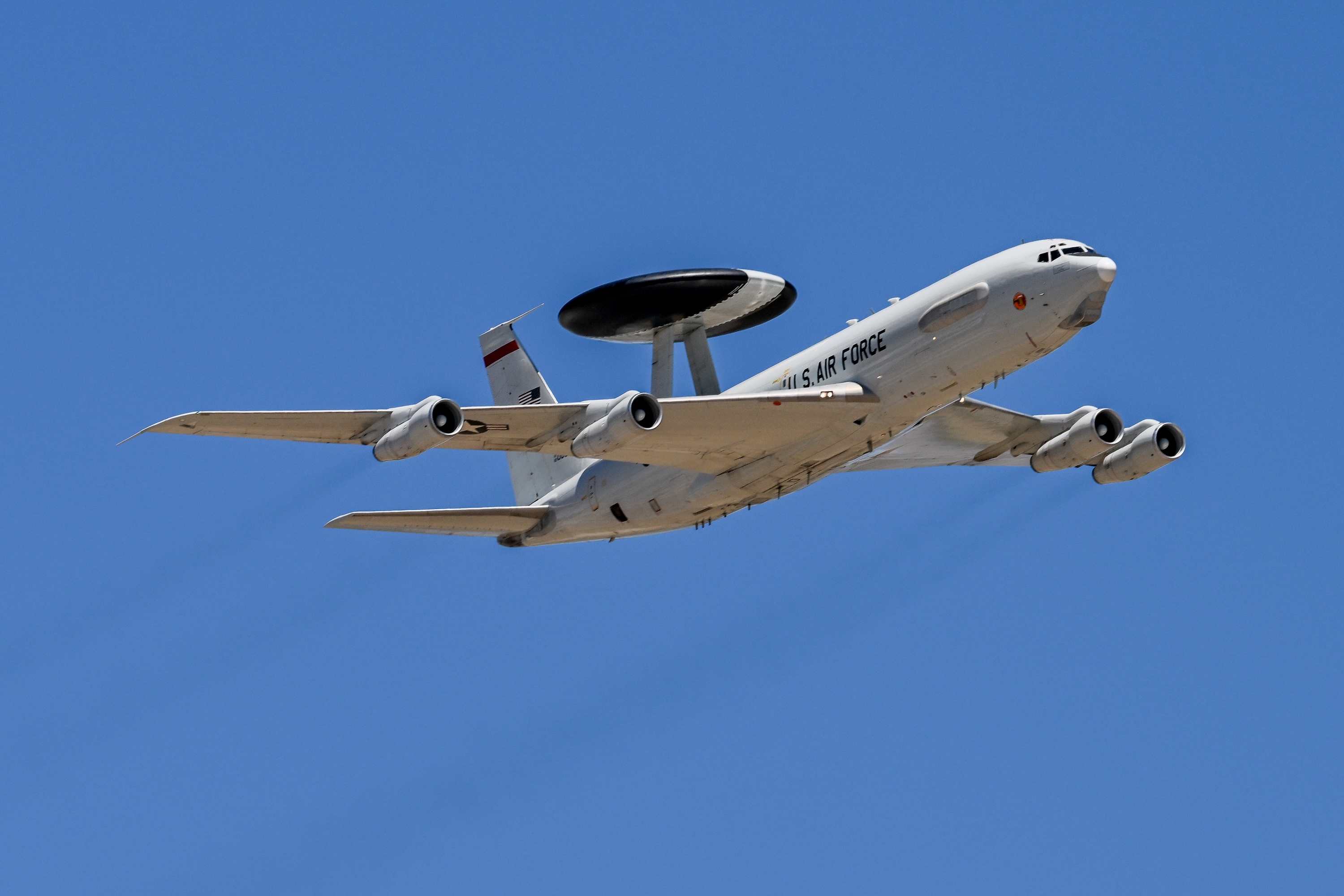 The U.S. Air Force E-3 Sentry airborne radar can scan a range of 200 miles. (Cynthia Griggs/U.S. Air Force)
