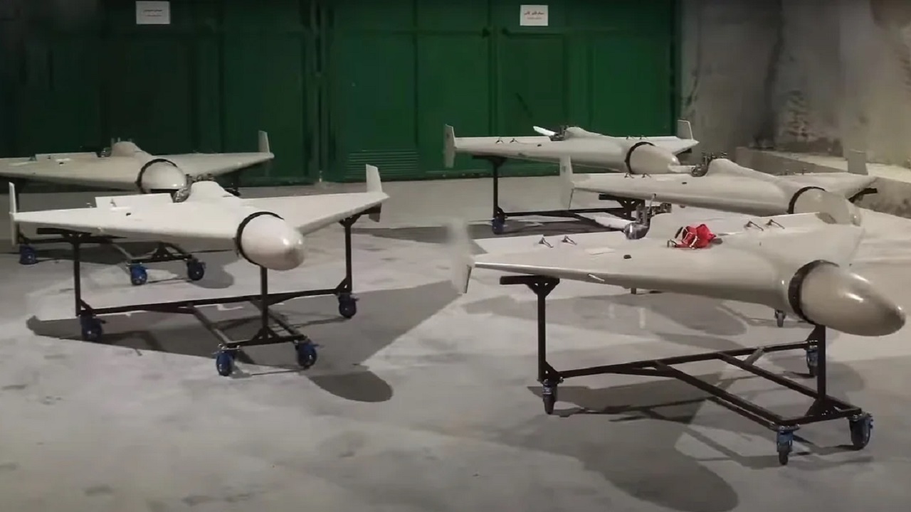 Shahed-136 Russian loitering munition used in Ukraine drone warfare
